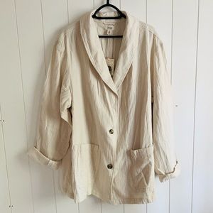 A.N.A.  NWT Blazer Jacket size 2X Gauzy Cream